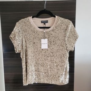Generation love gold sequin top size small
